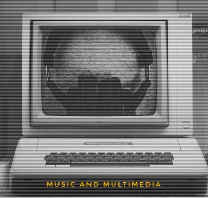 black and white headphones on a computer screen